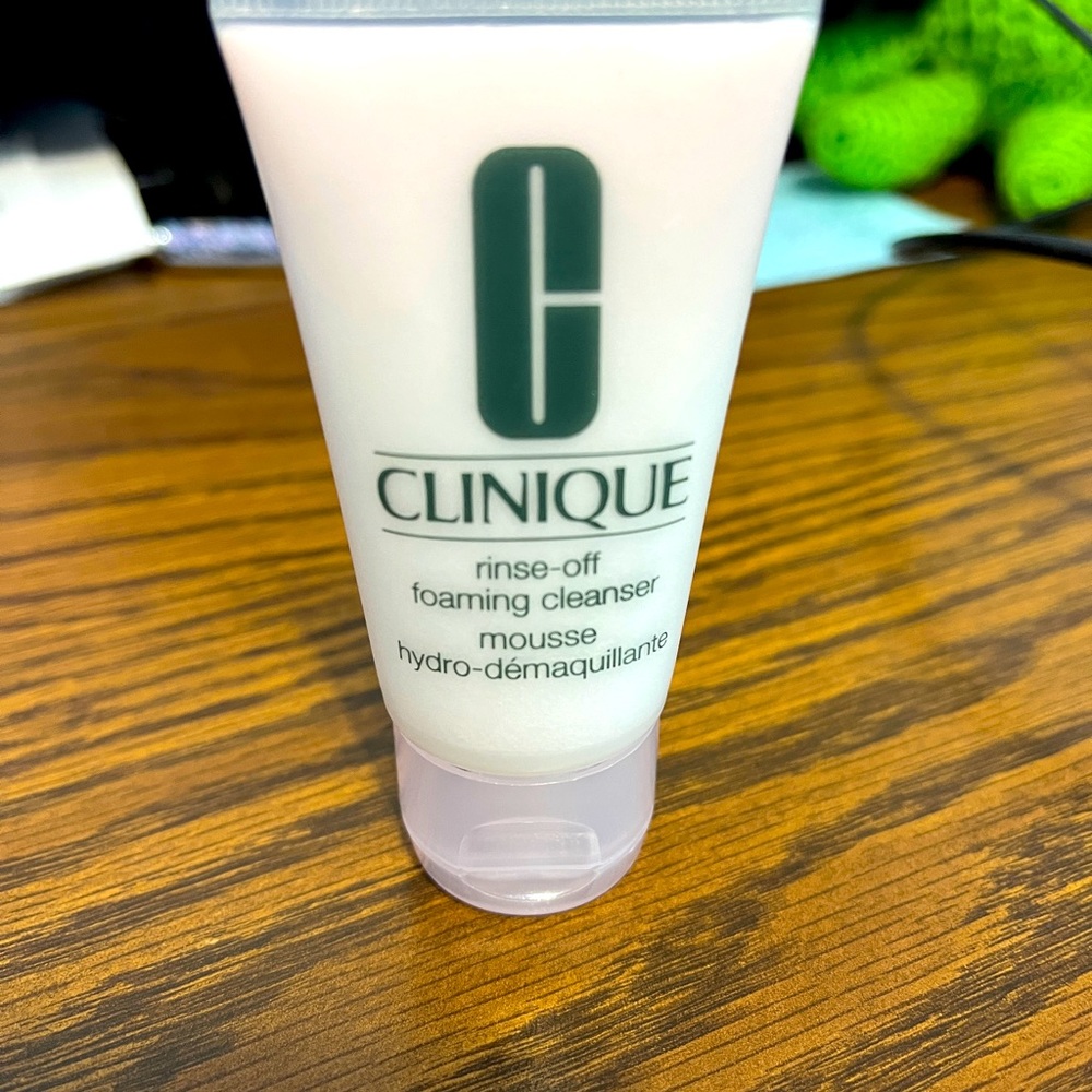 Clinique travel size rinse-off foaming cleanser. Great to take on vacay!